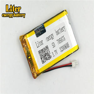 Plug <span class=keywords><strong>2</strong></span>,5-<span class=keywords><strong>2</strong></span> P batería de litio 3,7 V 705075 de 3200 mah de alta densidad plana lipo batería de polímero de litio li batería de iones de - Product Image 3