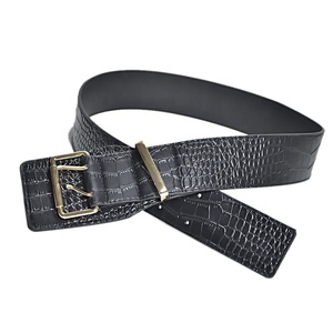 <span class=keywords><strong>Cintura</strong></span> da <span class=keywords><strong>Donna</strong></span> di Alta Qualità in Pelle PU Effetto Serpente 2018, Cinture Larghe con Fibbie Rosse e Nere per Abiti Femminili - Product Image 2