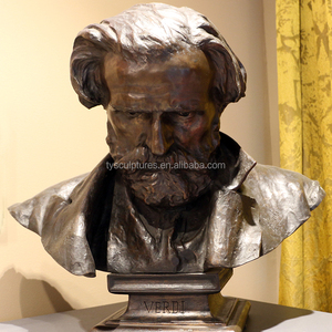 Busto de anciano de bronce de estilo antiguo occidental para decoración de casa, jardín o parque. - Product Image 1