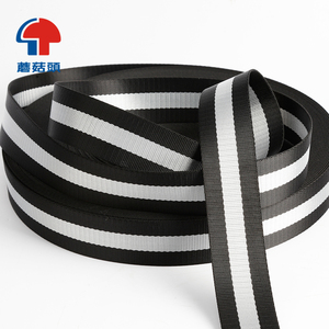 Classic Black/white Stripe Polyester <strong>Webbing</strong> <strong>Strap</strong> 1.3mm Thickness Nylon Sport <strong>Webbing</strong> Tape on Sale - Product Image 1