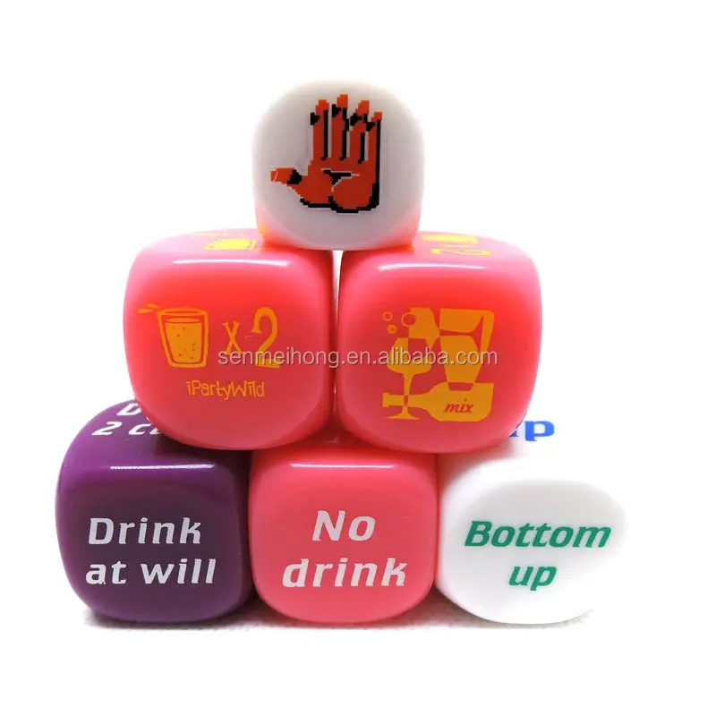 Dados de juego para beber estampados personalizados, para Bar, Pub, juego de fiesta