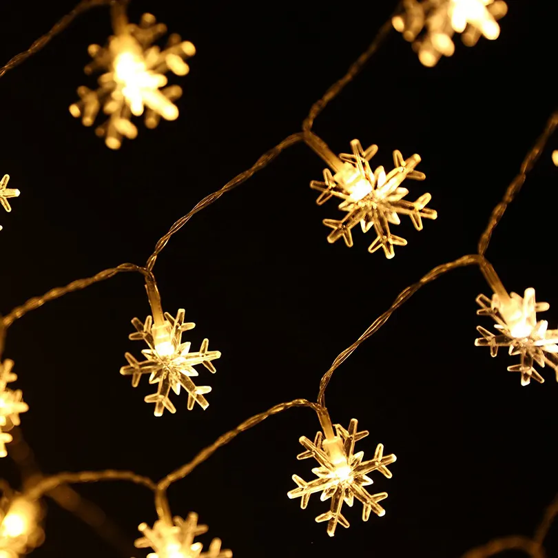 20 LED Snowflake Flowers Lights Battery Operated led String Lights for Decorated Garden Christmas Light