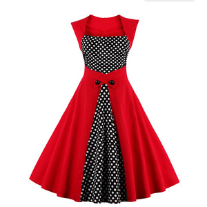 2017 donna europea e americana di grandi dimensioni ha colpito il colletto colorato vestito sottile e sottile abiti da festa a buon mercato - Product Image 1