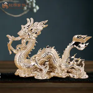Home decoration accessories luxury resin animal crafts dragon statue