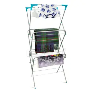 Kleidung Airer 3 Tier Wäsche trockner Concertina Indoor Outdoor Patio Pferde tuch