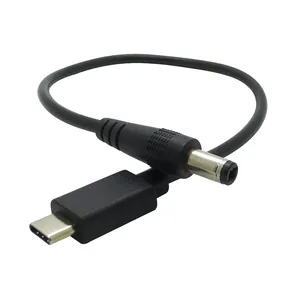 25cm Macho para Macho USB 3.1 5.5X2.5mm USB-C Tipo C Macho para DC Power Plug Cabo de Extensão de Carga