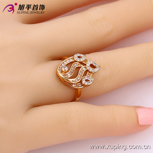 13640 Xuping 18K color oro original anillo lleno de micro estrás blancos en forma de flamas de fuego para mujer - Product Image 6
