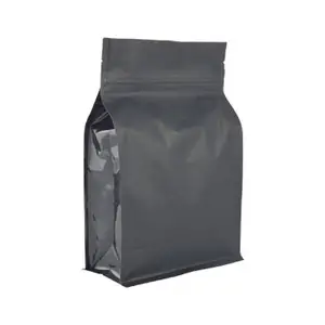 Sac en plastique biodégradables en PET/VMPET/PE, thermoscellé, personnalisé, sachets d'emballage de café, à gousset latérale, 12 couleurs, unités