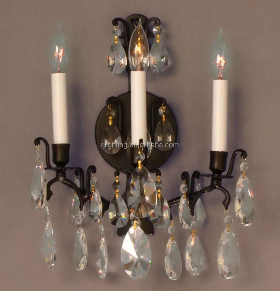 Художественный винтажный 3 светильника античная бронза фойе лобби спальня Хрустальный установленный винтажный Хрустальный настенный светильник для продажи