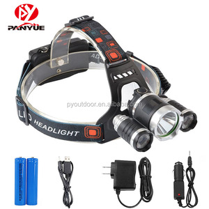 Nouvelle lampe frontale LED rechargeable étanche et réglable RJ3000 USB, ensemble 3*T6 5000 lumens, en promotion - Product Image 1