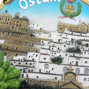 Aimant de réfrigérateur en résine 3D de paysage italien <span class=keywords><strong>Ostuni</strong></span>, fait sur mesure de haute qualité, pour souvenir touristique - Product Image 5