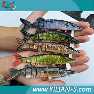 nueva trastos de pesca de plástico duro de <span class=keywords><strong>la</strong></span> pesca multi articulado swimbait pike almizclado señuelos cebo - Product Image 5