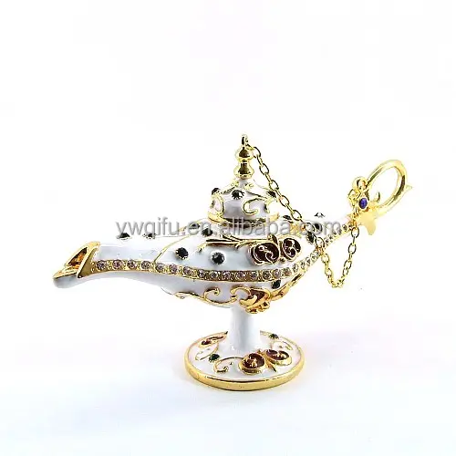 Wholesale custom favor new product Aladdin Lamp Metal gift jewelry box(QF4077)