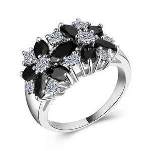 Commercio all'ingrosso di Lusso 8 Colorfs Anelli di Zircon Del Fiore Per Le Donne In Argento 925 Placcato Monili di Nozze di Cristallo HS-CS-B1113 - Product Image 3