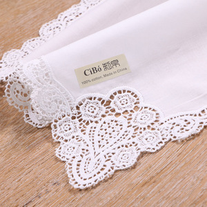 Pañuelos bordados imprimibles para mujer, regalo de Navidad y boda, bufanda cuadrada de 12 "x 12", pañuelos de encaje de algodón blanco para mujer - Product Image 6