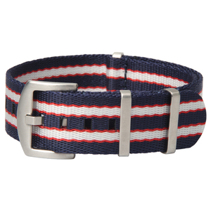 CONKLY <span class=keywords><strong>Bracelet</strong></span> de <span class=keywords><strong>montre</strong></span> en nylon lisse de qualité supérieure avec 3 anneaux 18/<span class=keywords><strong>20</strong></span>/22/24mm Ceinture de sécurité en <span class=keywords><strong>tissu</strong></span> à rayures avec boucle - Product Image 1