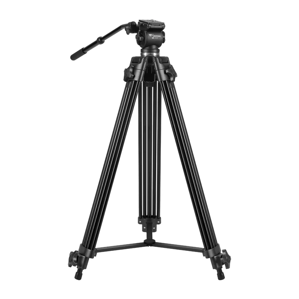 Yüksek kaliteli FT6717 Weifeng profesyonel ağır tripod alüminyum video kamera tripodu standı sıvı kafa tripod