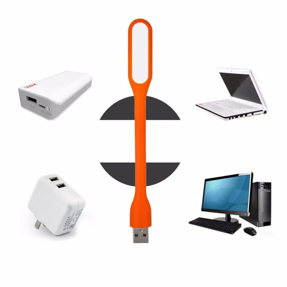 Relatiegeschenk Mini Flexibele portable USB LED Voor Power Bank voor Laptop led lamp