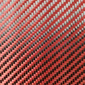 Tissu en Kevlar rouge sergé 210GSM, matériel de carbone pour pièces détachées de voiture