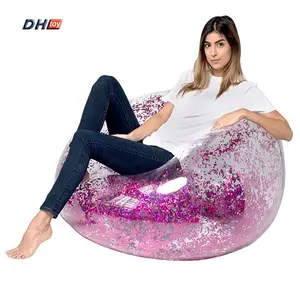 Прозрачный надувной голографический Сияющий диван-стул из ПВХ