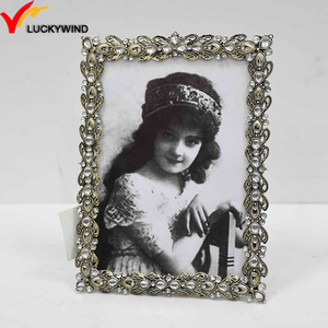Luckywind Jewelled Small Vintage Metal <strong>Picture</strong> Photo <strong>Frames</strong> for <strong>Wedding</strong> - Product Image 6