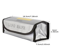 Grande taille 185x75x60mm fibre de verre ignifuge anti-déflagrant Lipo sac batterie garde coffre-fort pochette personnalisable taille RC pièces Accs