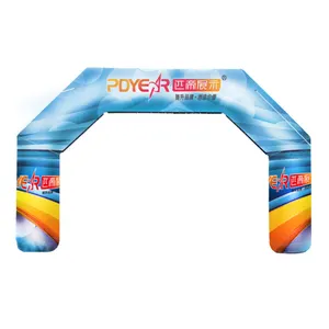 Pdyear outdoor racing waterproof air blower rainbow roadside custom logo printed promotion inflatable arch for events