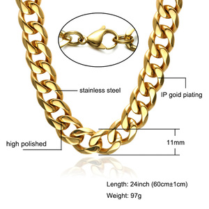 Chaînes de <span class=keywords><strong>cou</strong></span> en or en gros, bijoux en or, chaîne en acier inoxydable 316L - Product Image 2