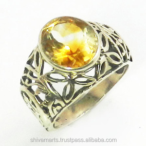 Beautiful Genuine <b>Citrine</b> Gemstone Ring Solid 925 Sterling Silver <b>Jewelry</b> Eternity Vermeil Rings Wholesaler & Supplier - Product Image 2