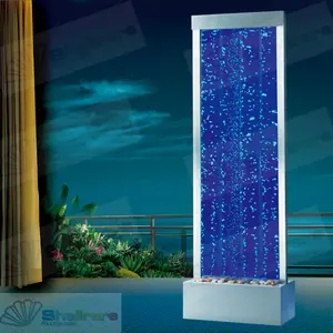 Dinding Gelembung Air Berdiri Di Lantai dengan Lampu Led RGB, Layar Dinding Gelembung Fitur Air