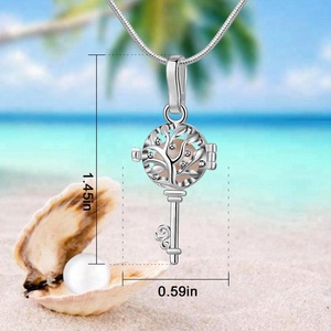 Pendentifs en forme de clé d'arbre, Cage à perles en argent 925, 8MM, haute qualité, tendance, cadeau <span class=keywords><strong>pour</strong></span> amoureux - Product Image 5