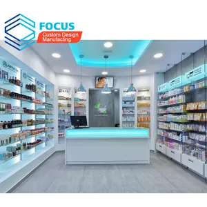 Présentoir de <span class=keywords><strong>pharmacie</strong></span> en verre trempé Muebles <span class=keywords><strong>Para</strong></span> Tiendas Vitrine en bois Design de meubles de magasin médical - Product Image 1
