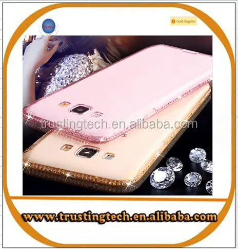 Transparente Diamant Phone Cases Für Samsung Galaxy S6 Edge S7 S7 rand/A5 A7 A8/J5 J7 Ultra Slim TPU Gel Rückseitige Abdeckung