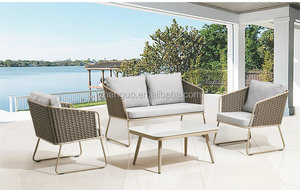 Oval perfeito projetado luxuoso hotel de mobiliário de lazer ao ar livre plástico rattan suite salão conjunto de sofá