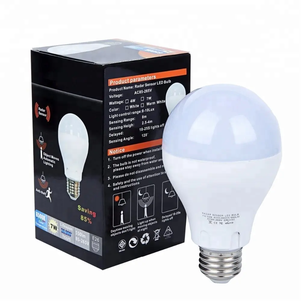 Khuyến Mại Dimmable E27 4W 7W Lò Vi Sóng Motion Sensor LED Chiếu Sáng Bulb