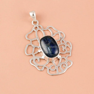 จี้เงินพลอย kyanite ธรรมชาติสเตอริ925เครื่องประดับอัญมณีชั้นดีผู้ผลิตเครื่องประดับโบราณที่ทำด้วยมือ - Product Image 1