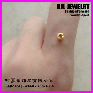 ลูกปัดโลหะผสมทองแดงโลหะแข็ง GZKJL-CT0005เหลี่ยมเพชรพลอย,ทองคำโรสโกลด์นักเก็ตลูกปัดหลวม3มม - Product Image 6