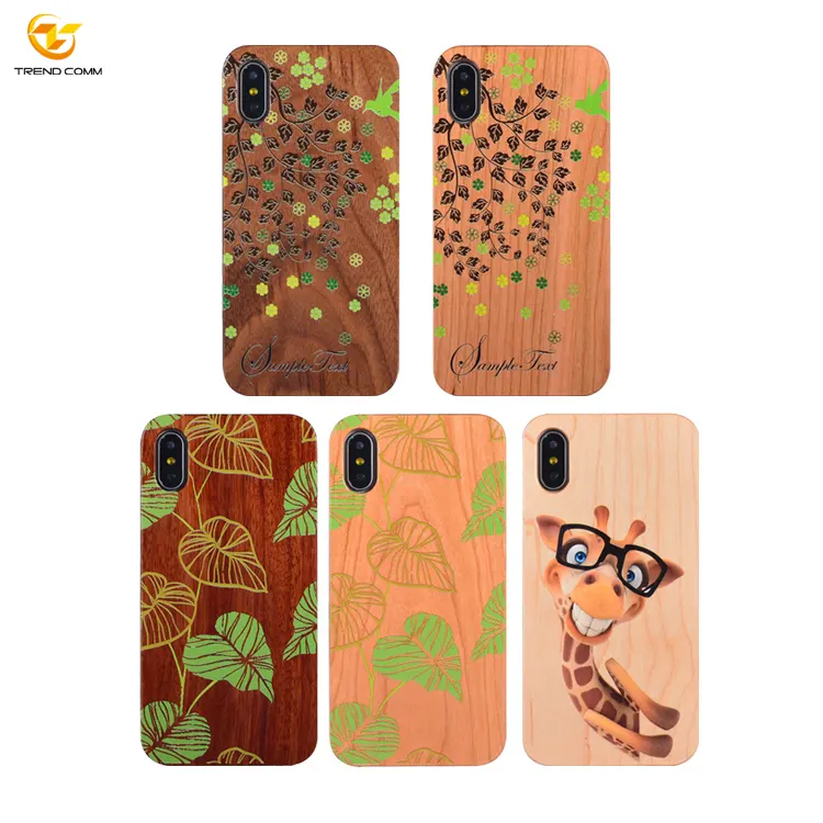 Hot Sale Eco Friendly Natural Real Bamboo Mobile Cover Custom Logo/Pattern Shell Wood Phone Case For iPhone 12