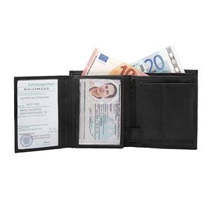 Portefeuille court <span class=keywords><strong>pour</strong></span> homme en cuir véritable noir, anti-RFID, <span class=keywords><strong>avec</strong></span> <span class=keywords><strong>compartiment</strong></span> à billets, multifonction, <span class=keywords><strong>porte</strong></span>-<span class=keywords><strong>monnaie</strong></span> - Product Image 5