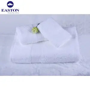 Sıcak satış beyaz yirmi bir lüks pamuk jakarlı otel sert banyo havlusu