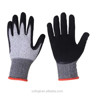 Nitrile Palm Coated HPPE Level 5 Cut Resistant Hand Gloves