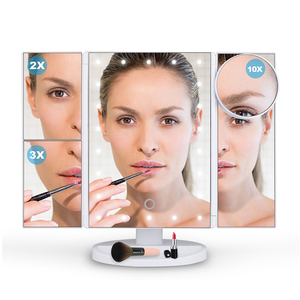 New Arrival Trifold Có Thể Gập Lại 22 Cái Đèn Trang Điểm Gương 2X/3X/10X Magnifying Màn Hình Cảm Ứng LED Vanity Gương - Product Image 2