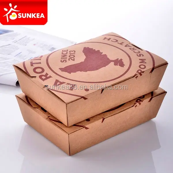 Custom made paper eco friendly food packaging containers