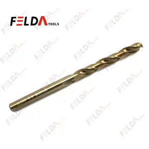 HSS Twist Drill Bits Fully Ground DIN338 Gold Finishing for Stainless Steel 135 degree split point Cobalt drill bits