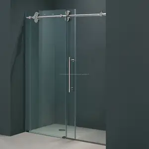 auto limpieza corredera de baño puertas de ducha / baño sin marco de vidrio puertas con precio barato de la alta calidad