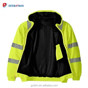 High visibility reflective winter jacket workwear clothes man hi vis class 3 safety sweatshirt