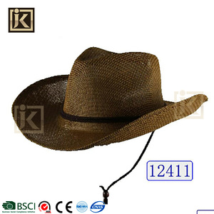 JAKIJAYI barato playa 100% sombrero de ala plana sombrero de vaquero mexicano promocional lemmy de paja sombrero de vaquero - Product Image 6