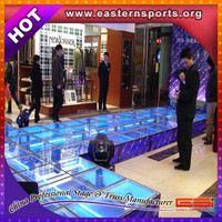 Prix ​​bas, plexiglas transparent, verre, scène de danse portable pour mariage en plein air, plateforme de scène en acrylique, piscine