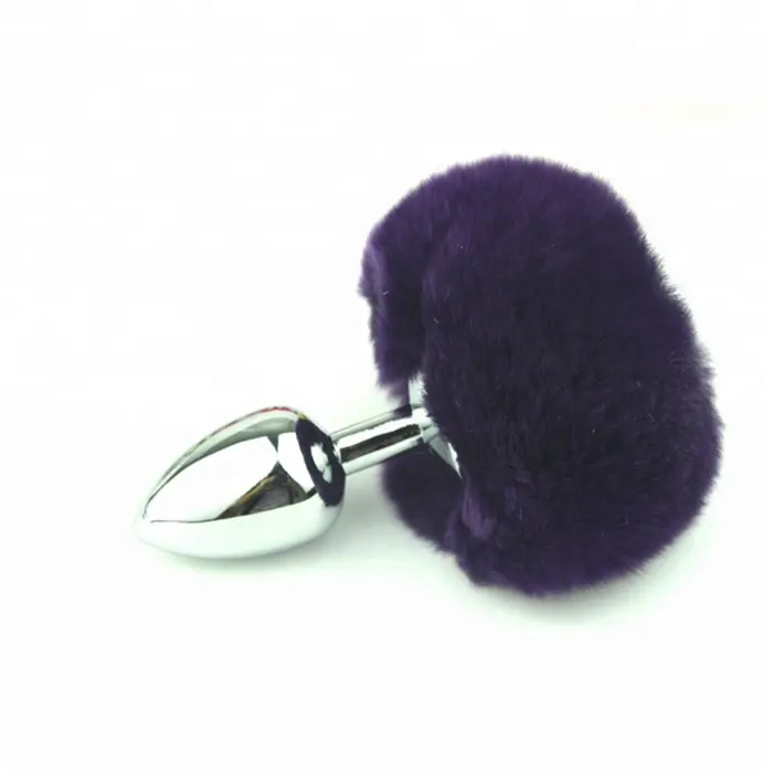 لعبة جنسية رخيصة ذيل أرنب دائري كرة شعر معدنية سدادة شرجية لفتاة الجنس الشرجي