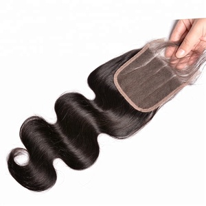 Bán Buôn 100% Tóc Người Sóng Cơ Thể Thụy Sĩ Miễn Phí Giữa Ba Phần 4*4 Đóng Cửa Ren Đầy Đủ - Product Image 4